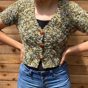 NEW Anthropologie Hand Knit by Dollie crop Sweater